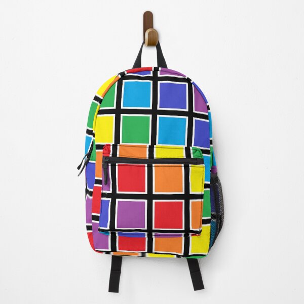 Item preview, White Outlined Rainbow Squares designed and sold by lornakay.