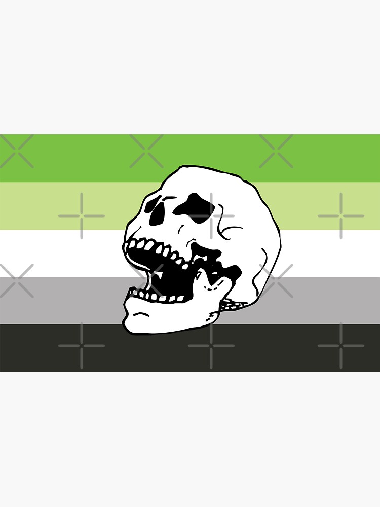 aromantic pride flag skull by craftordiy