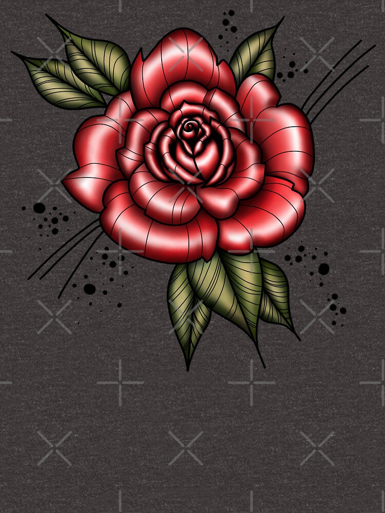 Red rose flowers illustration t shirt design