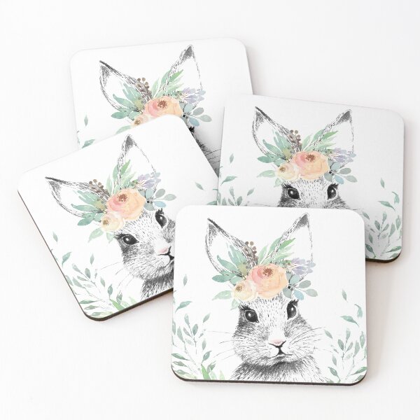 Item preview, Floral Easter Bunny designed and sold by CraftyBee.