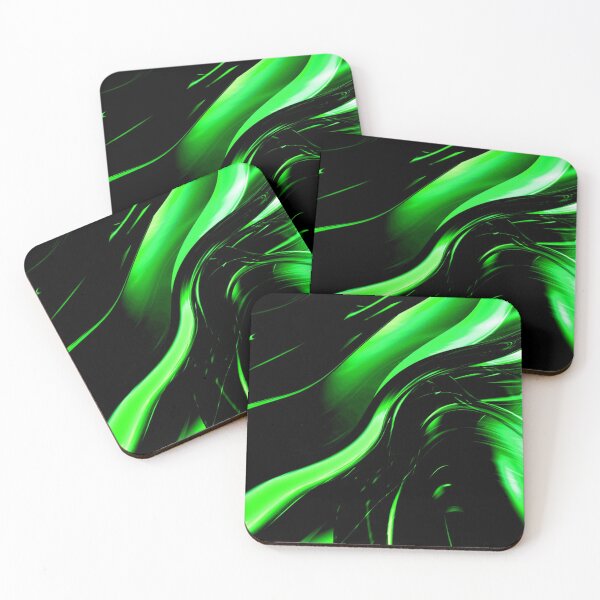 Item preview, Lime Florescent Green and Black Swirling Abstract Design Pattern designed and sold by thestuffcompany.