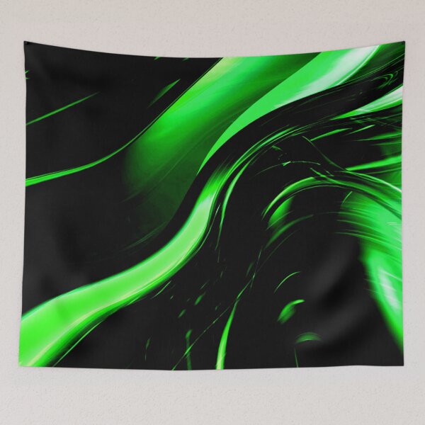 Item preview, Lime Florescent Green and Black Swirling Abstract Design Pattern designed and sold by thestuffcompany.