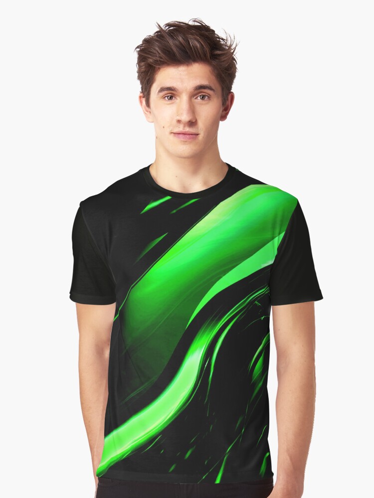 Margarita agudo niebla Camiseta «Patrón de diseño abstracto remolino verde y negro lima  fluorescente» de thestuffcompany | Redbubble