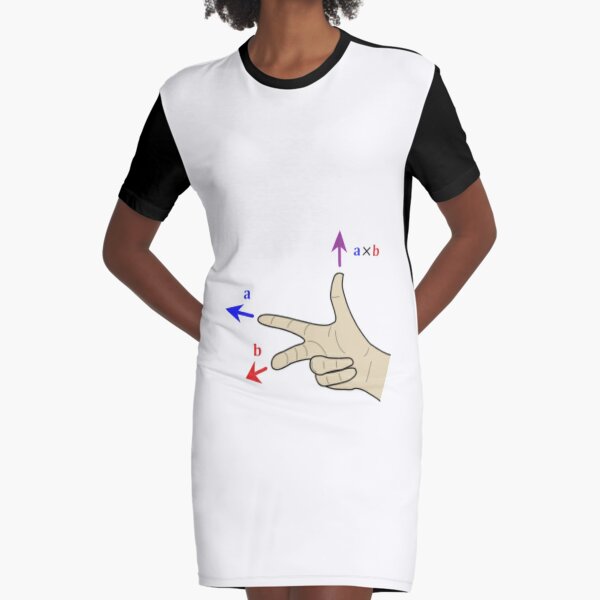 Finding the direction of the cross product by the right-hand rule Graphic T-Shirt Dress