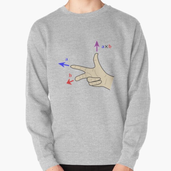 Finding the direction of the cross product by the right-hand rule Pullover Sweatshirt