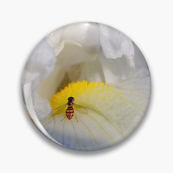 Item preview, Bee mimic hoverfly on iris designed and sold by BBrightman.