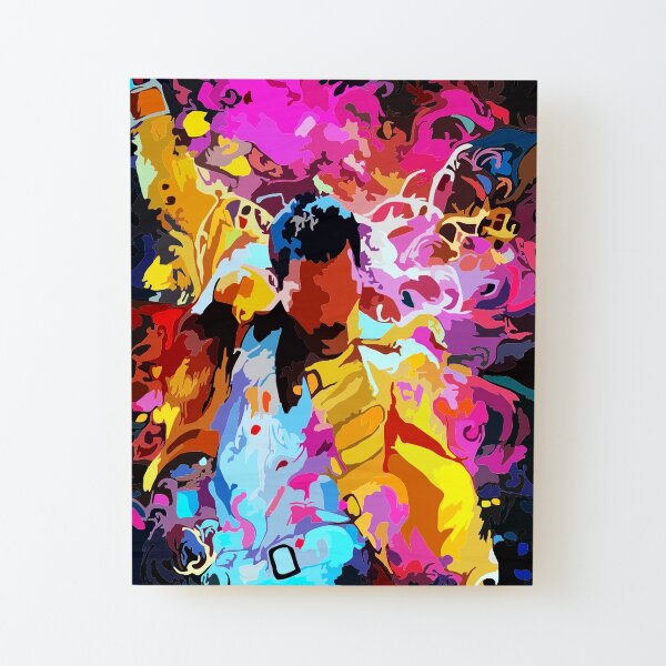 Freddie Mercury 1 Aufgezogener Druck auf Holz
