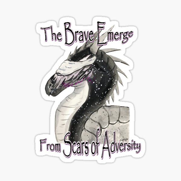 Dragon - The Brave Emerge from Scars of Adversity Sticker