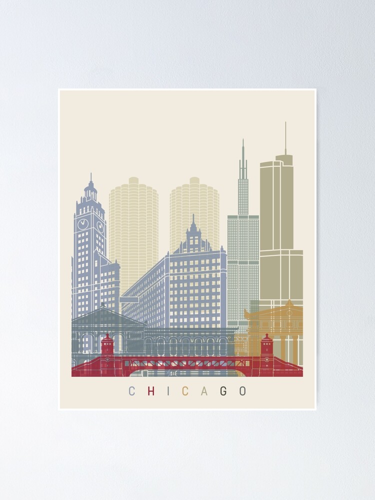 "Chicago Skyline Poster" Poster For Sale By Paulrommer | Redbubble