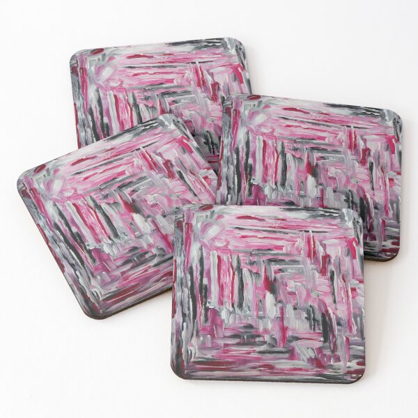 Item preview, Pink, black, grey abstract art designed and sold by CurlyCreation.