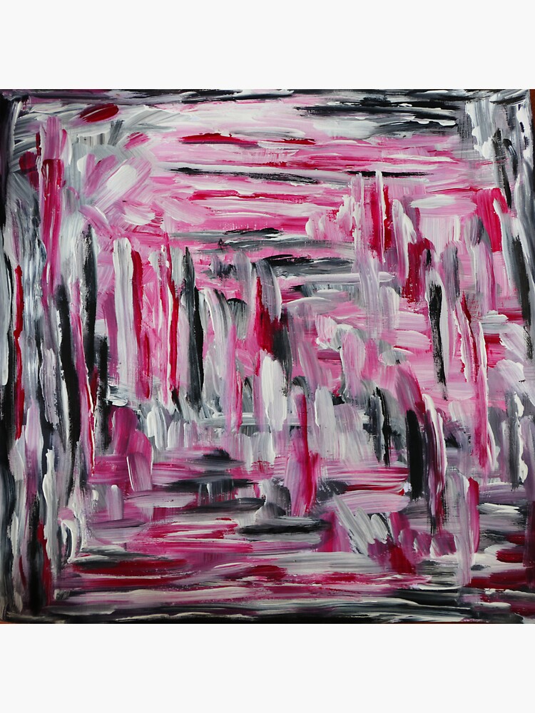 "Pink, black, grey abstract art" Sticker for Sale by CurlyCreation