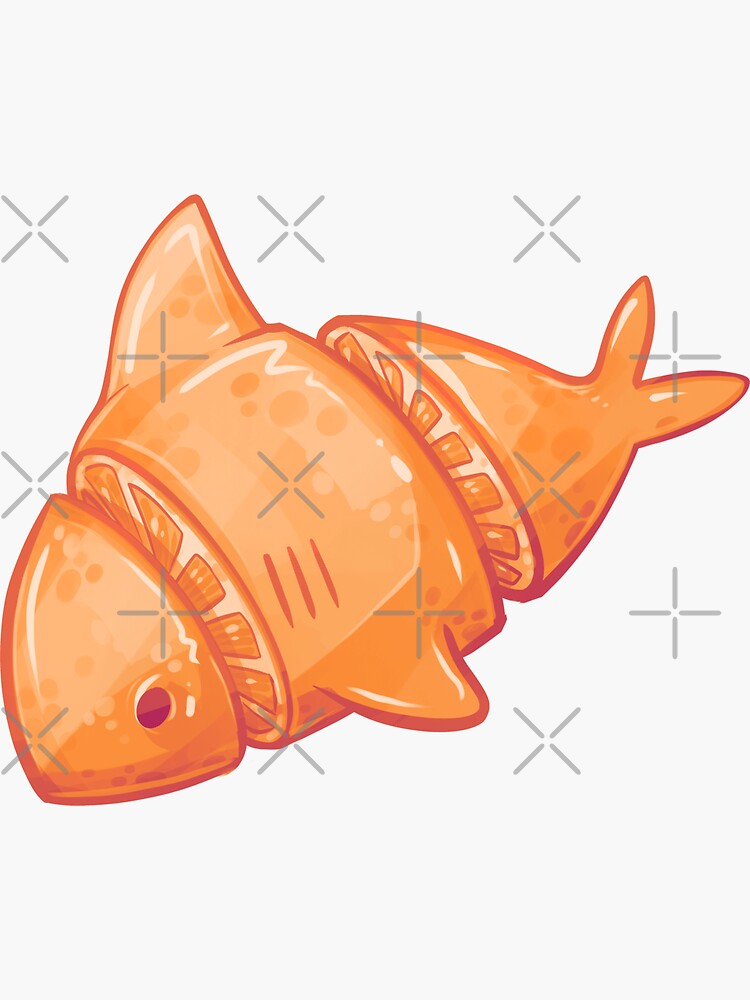 Cute Orange Lemon Shark Sticker For Sale By Galaxychicken Redbubble