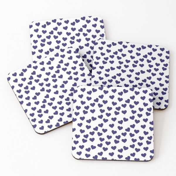 Item preview, Navy blue hearts print designed and sold by LittleBettyMakes.