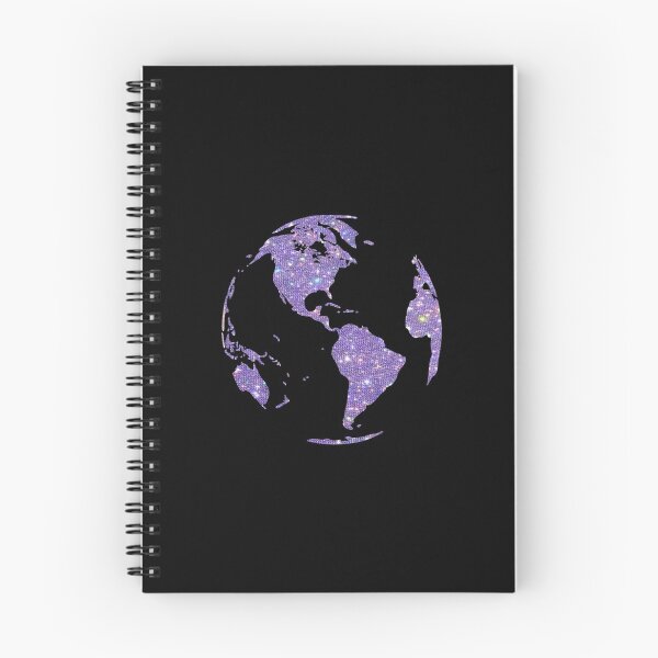 Item preview, purple sparkly glitter earth globe  designed and sold by mikrocosmox.