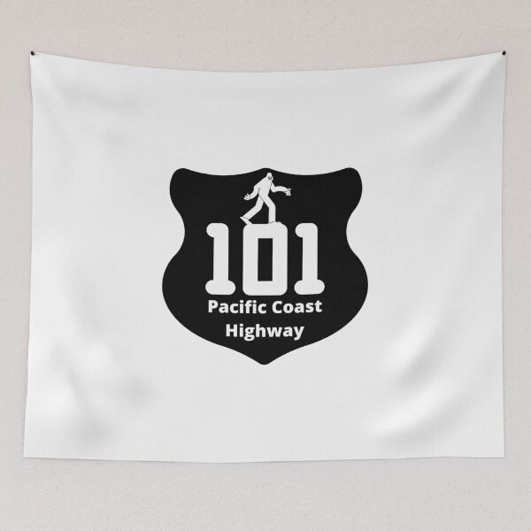 Item preview, Pacific Coast Highway 101 Sign Bigfoot Sasquatch West Coast Oregon Washington California designed and sold by DansDankDesigns.
