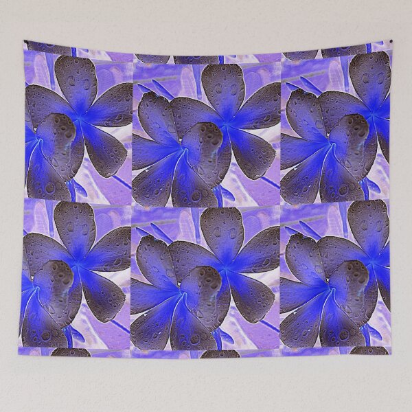Item preview, FRANGIPANI DREAMS IN PURPLE MAUVE AND COBALT BLUE   designed and sold by Opalbluerose.
