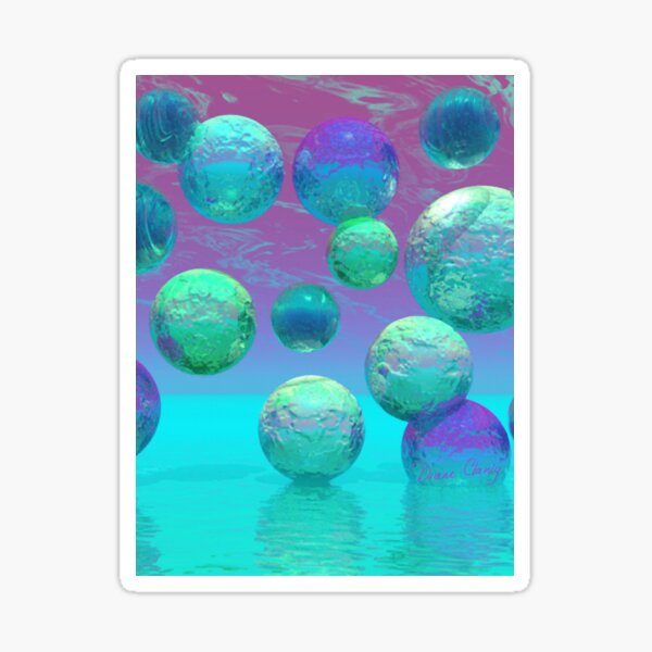 Ocean Dreams - Aqua and Violet Ocean Fantasy Sticker