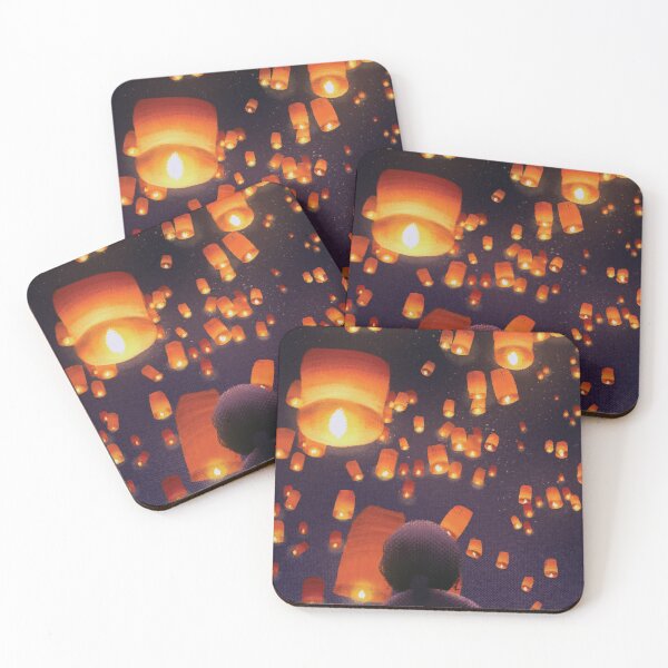 Item preview, Gouache Floating Lantern Festival designed and sold by shibuinna.
