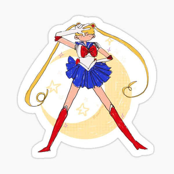 Item preview, Sailor moon doodle sticker  designed and sold by jnkstrydg.