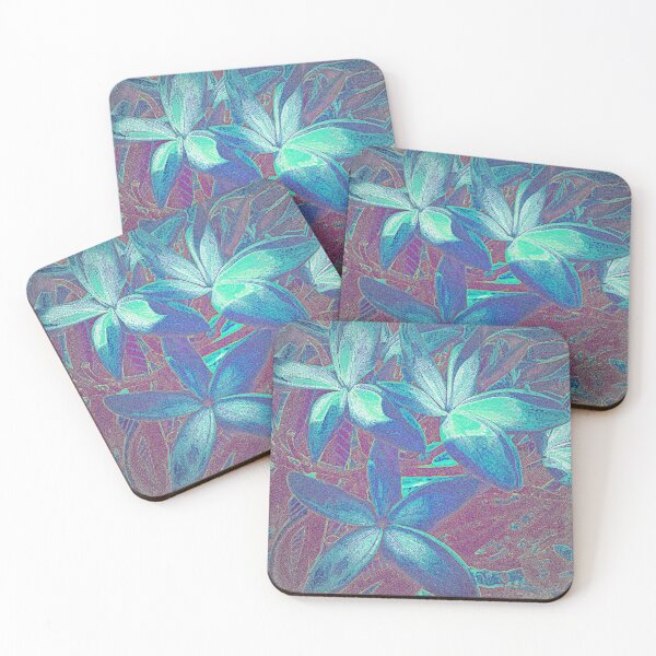 Item preview, FRANGIPANI MODERN FLORAL IN BLUE, AQUA AND BURGUNDY  designed and sold by Opalbluerose.