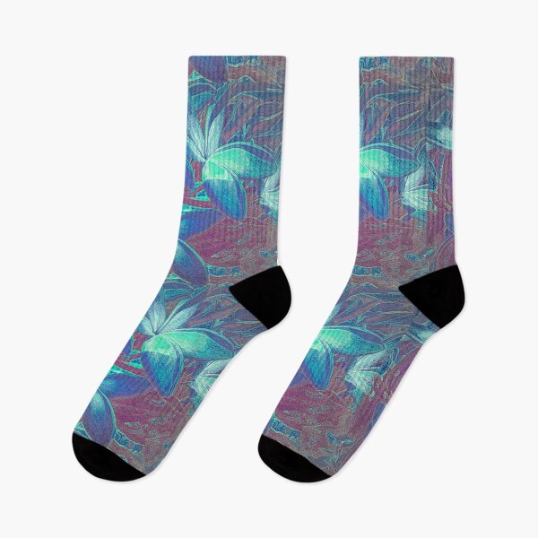 Item preview, FRANGIPANI MODERN FLORAL IN BLUE, AQUA AND BURGUNDY  designed and sold by Opalbluerose.