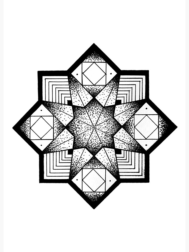 Geometric Arabic Mandala Tattoo Design_Black Art Board Print for Sale by  Tamz-T