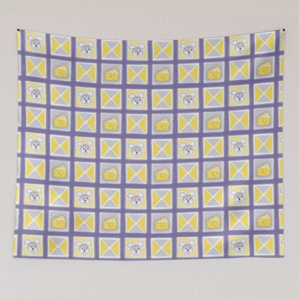 Item preview, Children's pastel print, gray mouse and cheese. designed and sold by UVI-CA.