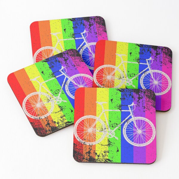 Item preview, Retro Used Look Bicycle with used look rainbow background designed and sold by ngrafik.