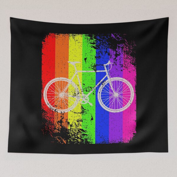 Item preview, Retro Used Look Bicycle with used look rainbow background designed and sold by ngrafik.