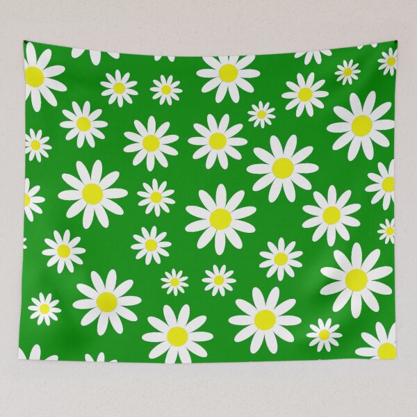Item preview, green daisies daisy floral  designed and sold by Gossip Rag.
