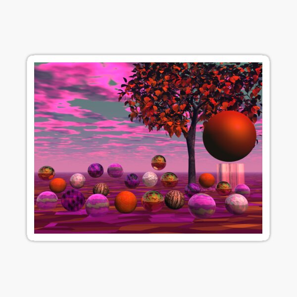 Bittersweet Opinion, Abstract Copper Raspberry Maple Tree Sticker