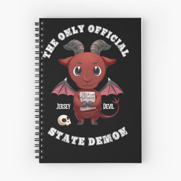 Item preview, Kawaii jersey devil vibing with his skull and his book designed and sold by OTBPShop.