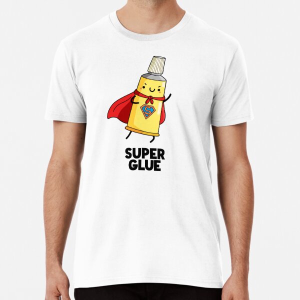 Crazy Glue Funny Super Glue Pun (Dark BG) Baby T-Shirt for Sale