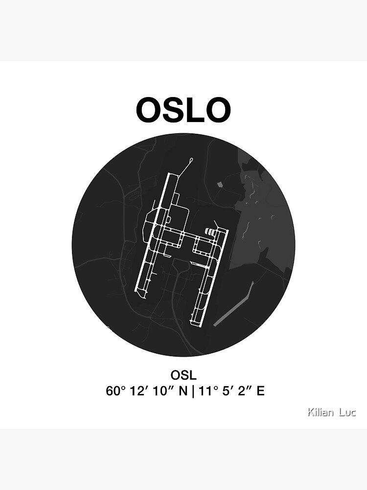 Oslo Airport Map Poster By KilianLuc Redbubble   Flat,750x,075,f Pad,750x1000,f8f8f8 