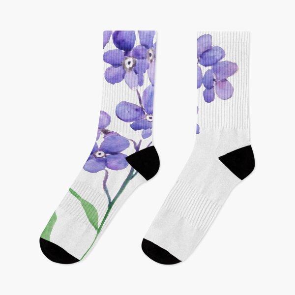 Item preview, hand painted blue purple anchusa loddon royalist flower designed and sold by ColorandColor.