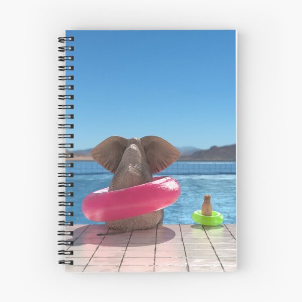 Item preview, elephant and dog sit on the edge of the pool 2 designed and sold by Mike Kiev art.