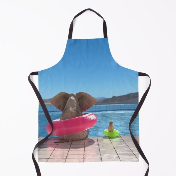 Item preview, elephant and dog sit on the edge of the pool 2 designed and sold by Mike Kiev art.