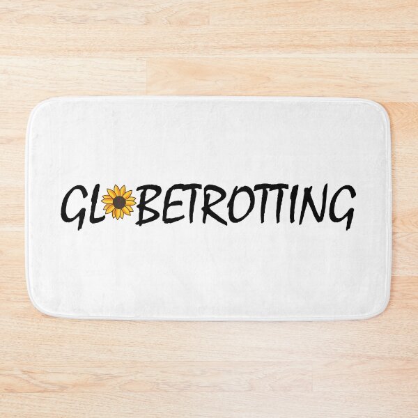 Item preview, Globetrotter Globetrotting with intricate yellow - orange sunflower sign black and white minimalistic quote vintage typography designed and sold by Deegital18.