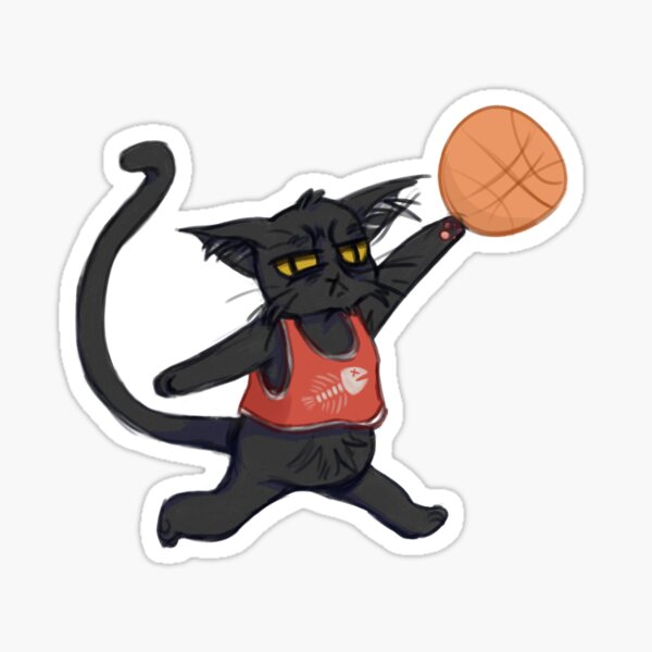 "BBall Cat!" Sticker for Sale by Aleeshawood Redbubble