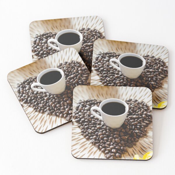 Item preview, Coffee cup beans and yellow flowers designed and sold by NBazilenco.