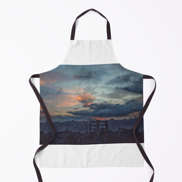 Item preview, Deep blue and Orange evening sky over the sub-urban area designed and sold by FCEalin.