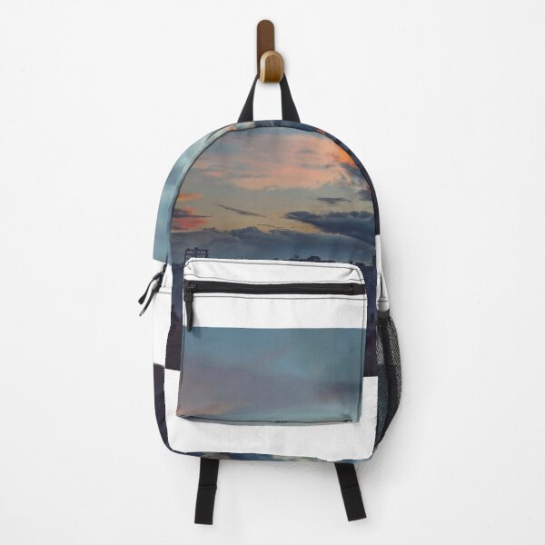 Item preview, Deep blue and Orange evening sky over the sub-urban area designed and sold by FCEalin.