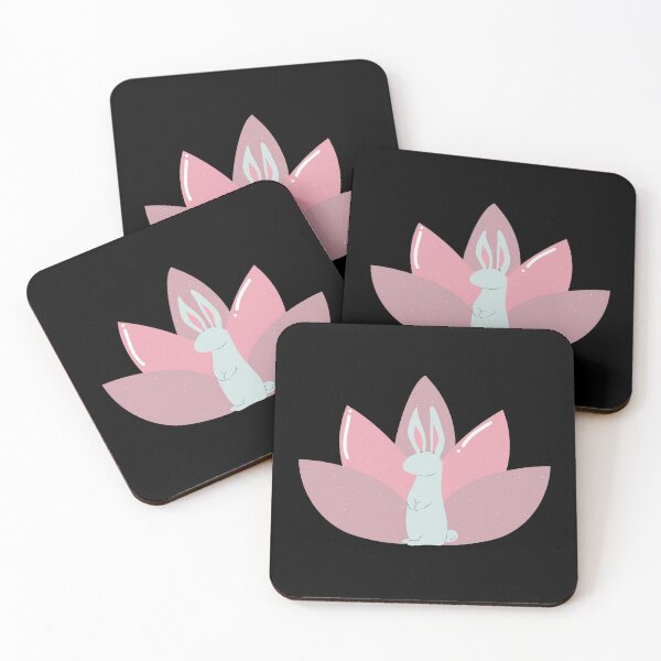 Item preview, Yoga Bunny Lotus Flower Black designed and sold by sophiedziovalas.