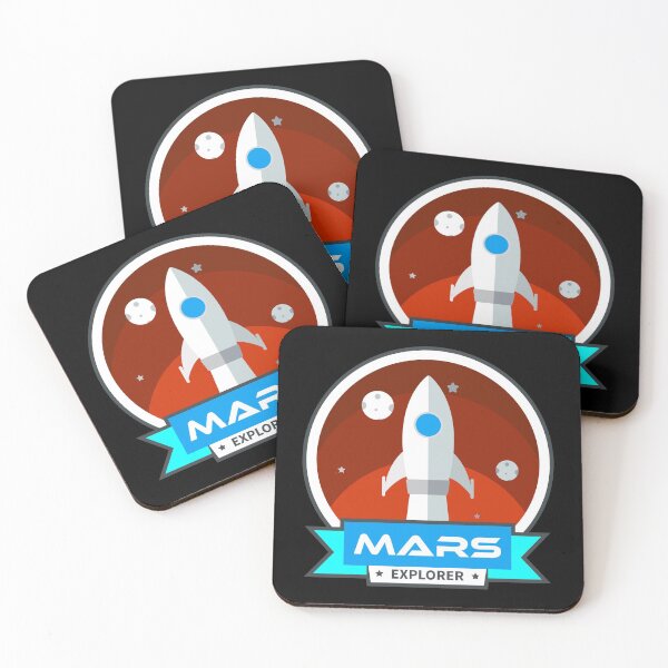 Item preview, Mars Rocket Sticker - Blue Red Brown designed and sold by NoMatterLab.
