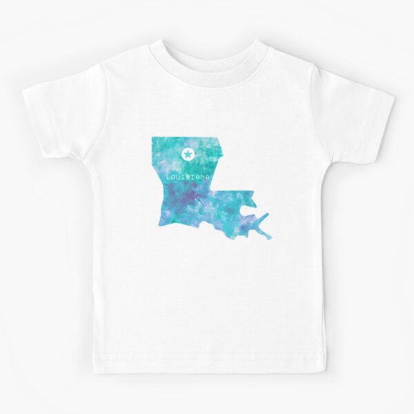 Louisiana Love - A Colorful Watercolor State Map Silhouette | Kids T-Shirt