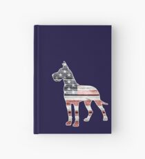 Patriotic Great Dane Hardcover Journal