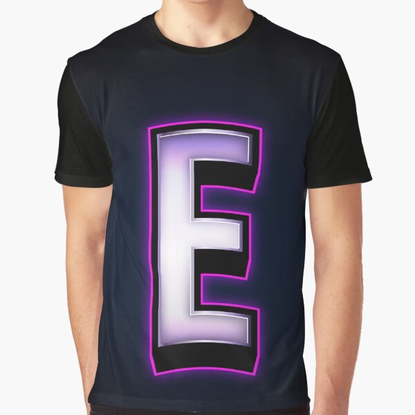 purple shirt with black letters