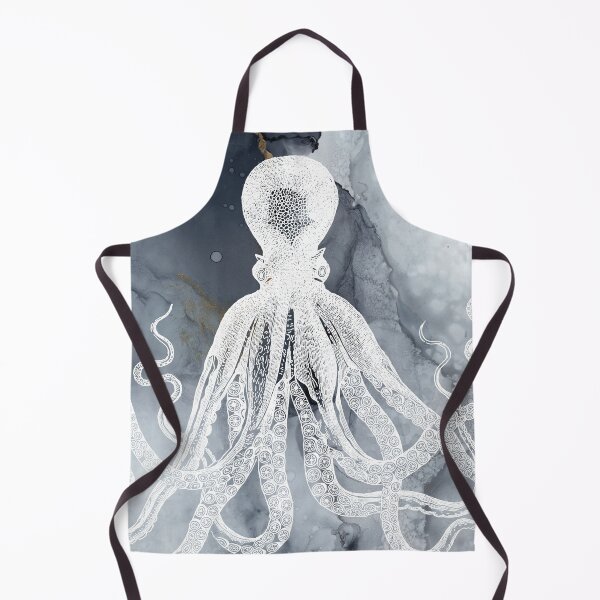 Item preview, Mixed media ink painting in indigo, midnight blue, and gray tones designed and sold by SilverSpiral.