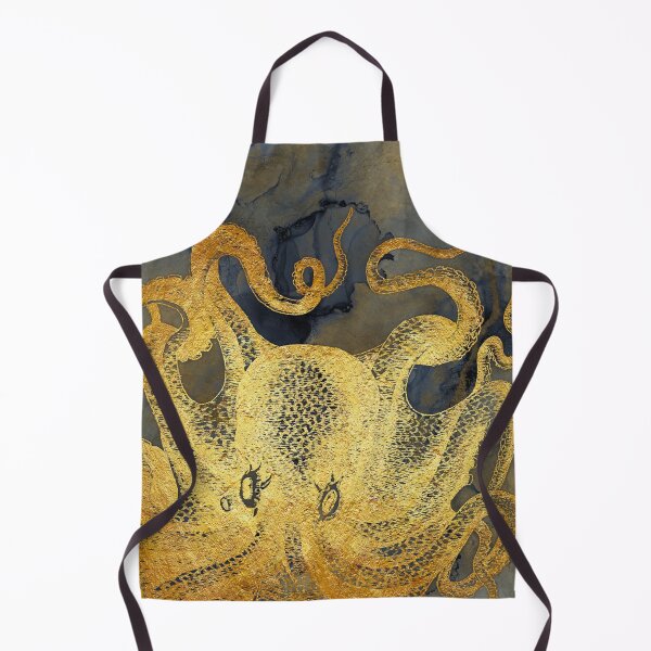 Item preview, Mixed media ink with indigo shades and midnight blue with soft gold texture designed and sold by SilverSpiral.