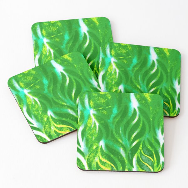 Item preview, Leaf patterns of deep dark green with yellow hints. designed and sold by calmingchaos.